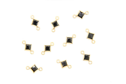 Black Diamond Shape CZ Connector in 14K gold-filled and sterling silver, wholesale permanent jewelry connector