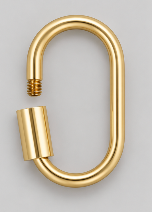 Carabiner Clasp in 14K gold-filled and sterling silver, wholesale jewelry findings